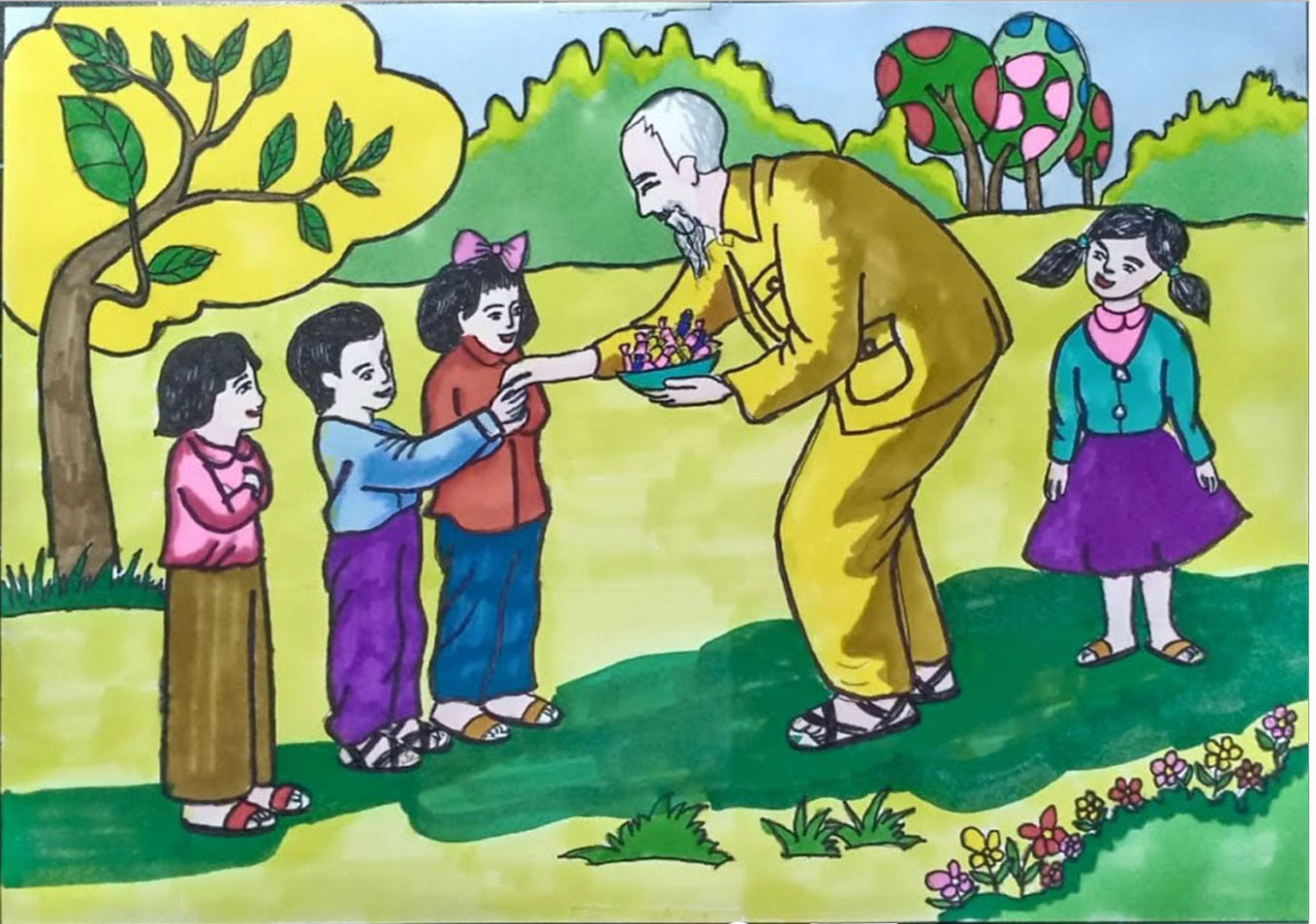 Tranh vẽ Bác Hồ đẹp nhất