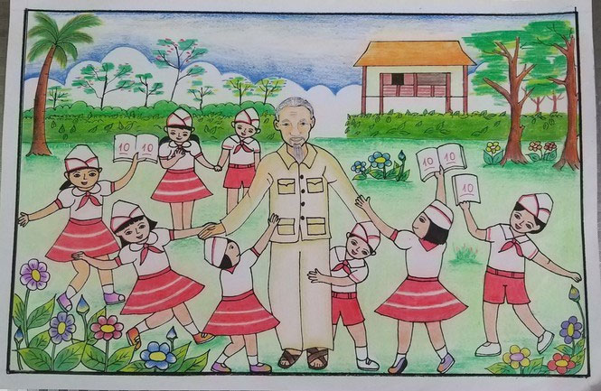 Tranh vẽ Bác Hồ đẹp nhất