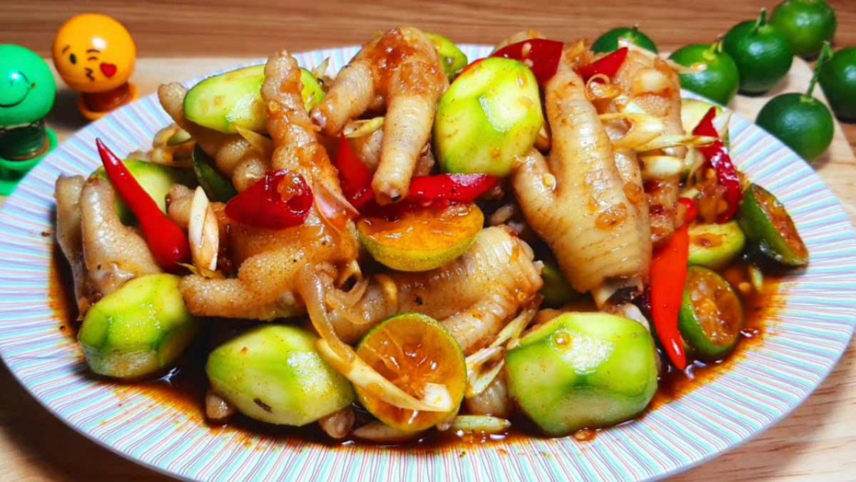 Chân gà sốt thái Chân gà sốt thái