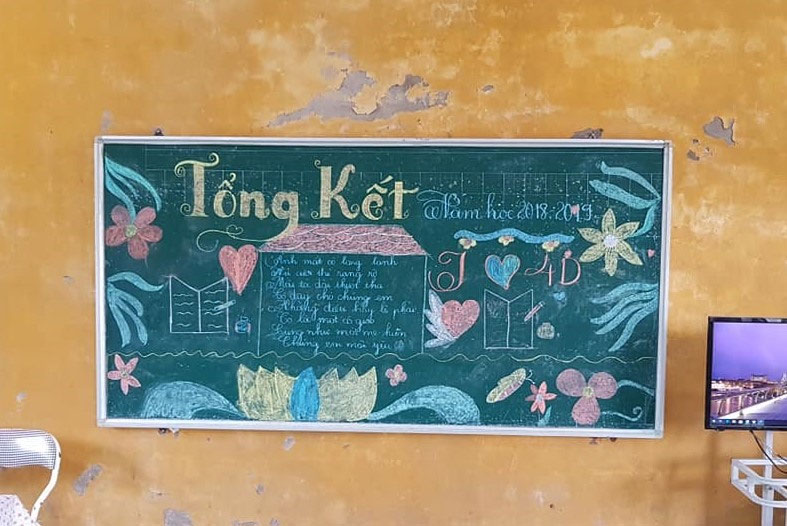 Mẫu trang trí bảng tổng kết năm học