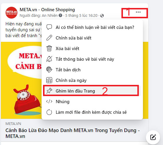 Cách ghim bài viết trên Facebook Cách ghim bài viết trên Facebook