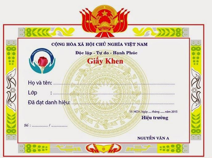 Mẫu giấy khen đẹp cho mầm non 2 Mẫu giấy khen đẹp cho mầm non 2