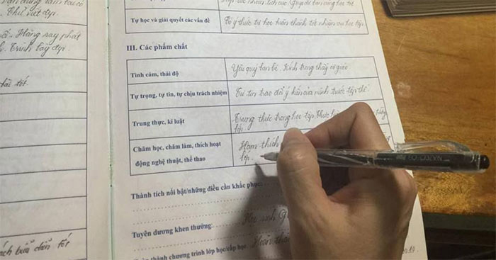 Mẫu nhận xét học bạ theo Thông tư 27