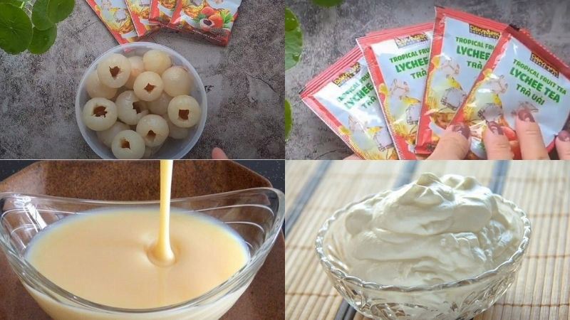 Nguyên liệu cần chuẩn bị làm kem vải Nguyên liệu cần chuẩn bị làm kem vải