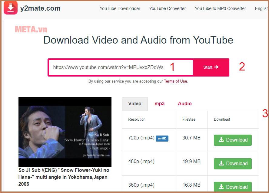 Cách sử dụng y2mate.com