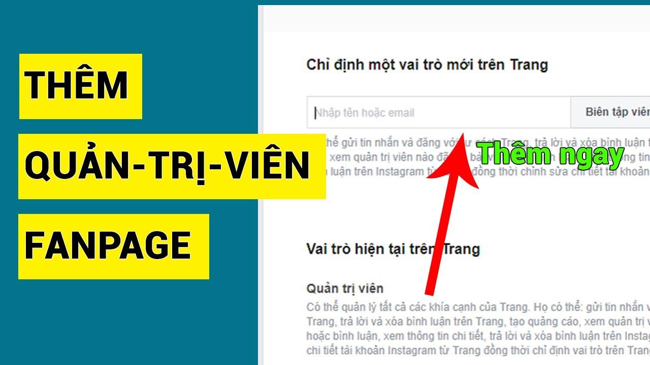 Hướng dẫn cách thêm quản trị viên cho page cực dễ