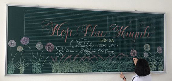 Mẫu trang trí bảng họp phụ huynh đơn giản Mẫu trang trí bảng họp phụ huynh đơn giản