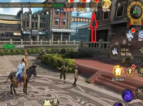  Đăng nhập vào game, sau đó nhấn vào mục Phúc Lợi 