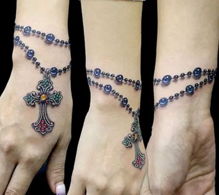 Hình xăm vòng tay chuỗi hạt