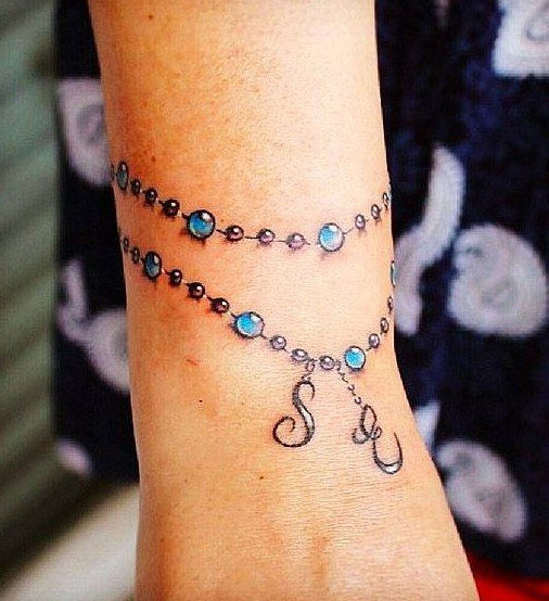 Hình xăm vòng tay chuỗi hạt