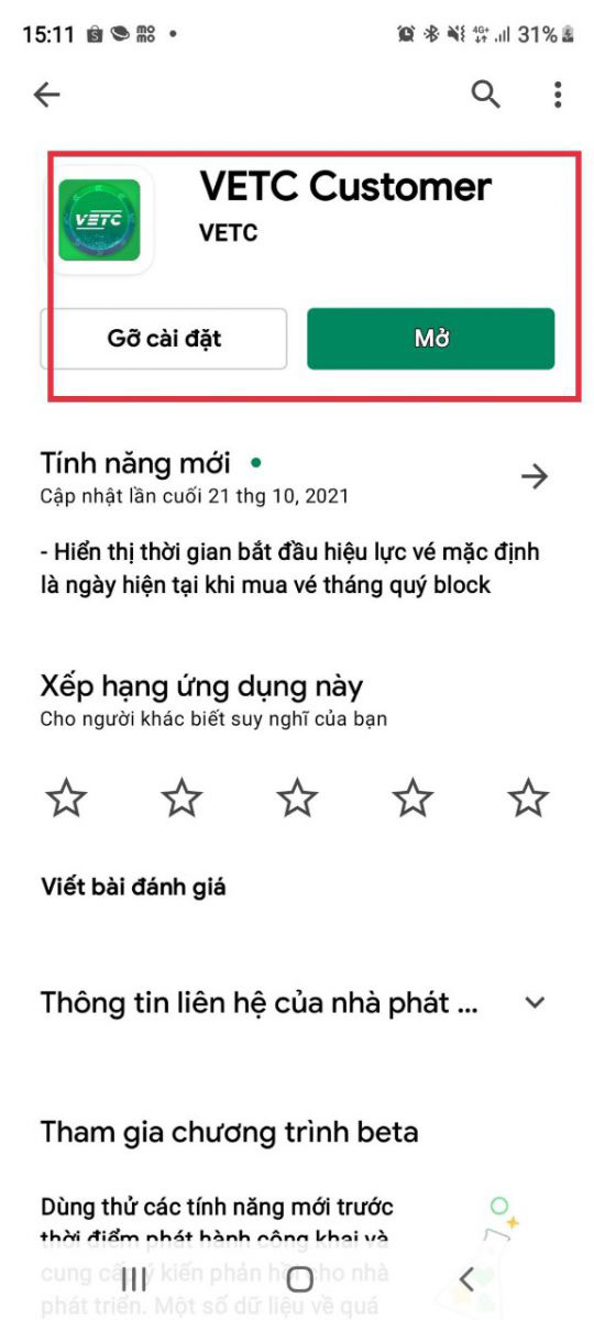 Tải app VETC về điện thoại