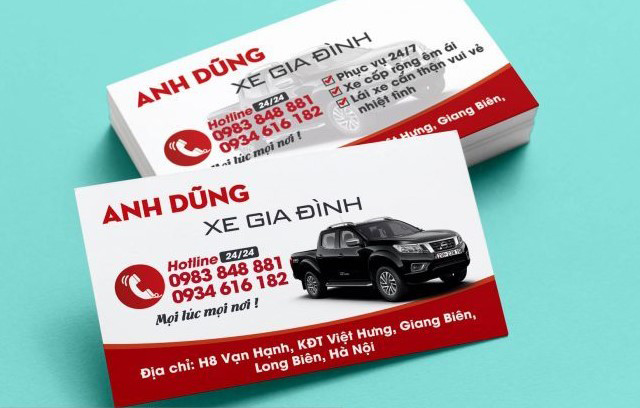 Mẫu card visit taxi gia đình 1