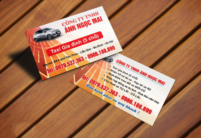 Mẫu card visit taxi gia đình 2