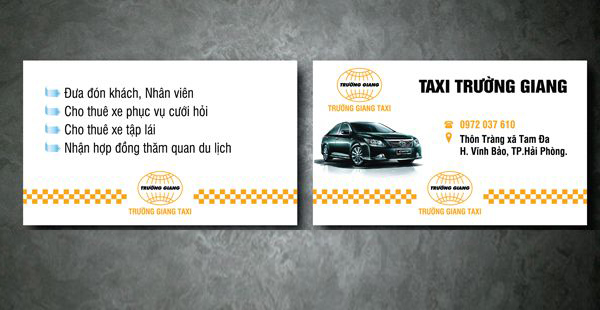 Mẫu card visit taxi gia đình 3