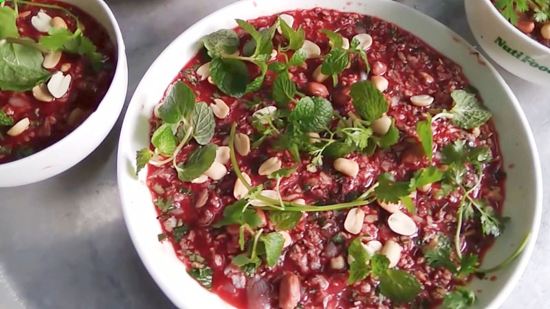 Thành phẩm món tiết canh ngan