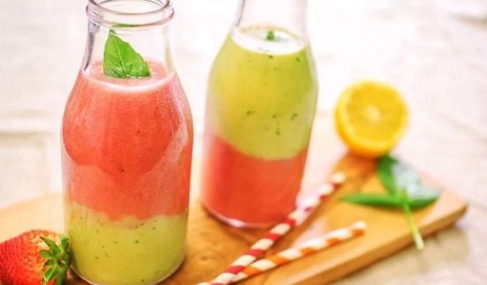 Thành phẩm món sinh tố bơ dâu