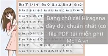 Bảng chữ cái Hiragana đầy đủ, chuẩn nhất (có file PDF tải miễn phí)
