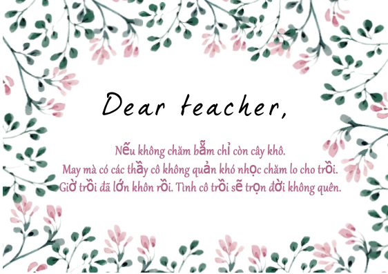 Thiệp chia tay thầy cô đẹp nhất 2