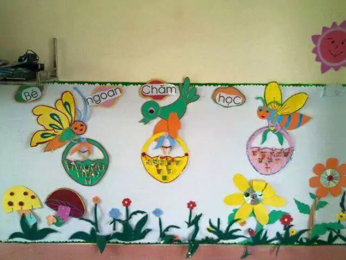 Trang trí góc hoa bé ngoan đẹp Trang trí góc hoa bé ngoan đẹp