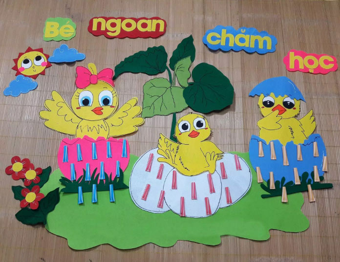 Trang trí bảng bé ngoan Trang trí bảng bé ngoan