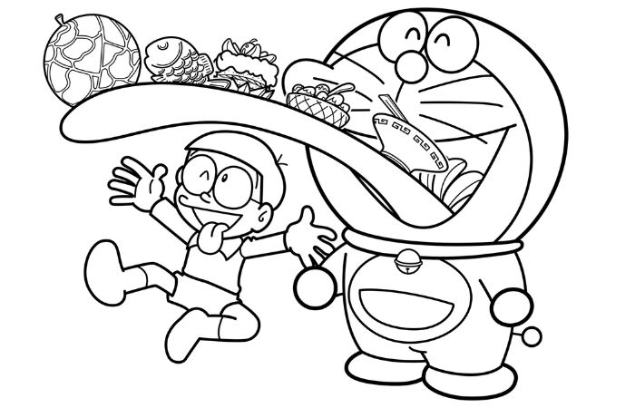 Tranh tô màu Doremon