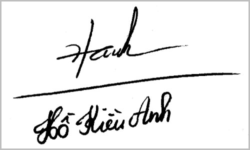 Mẫu chữ ký tên Anh