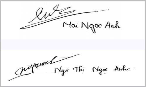Mẫu chữ ký tên Anh