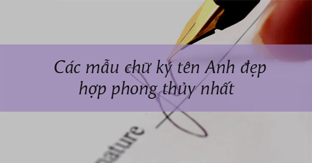 Mẫu chữ ký tến Anh