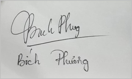 Mẫu chữ ký tên phương