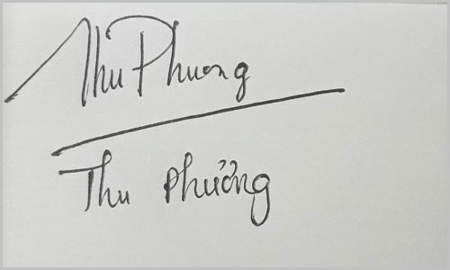 Mẫu chữ ký tên phương