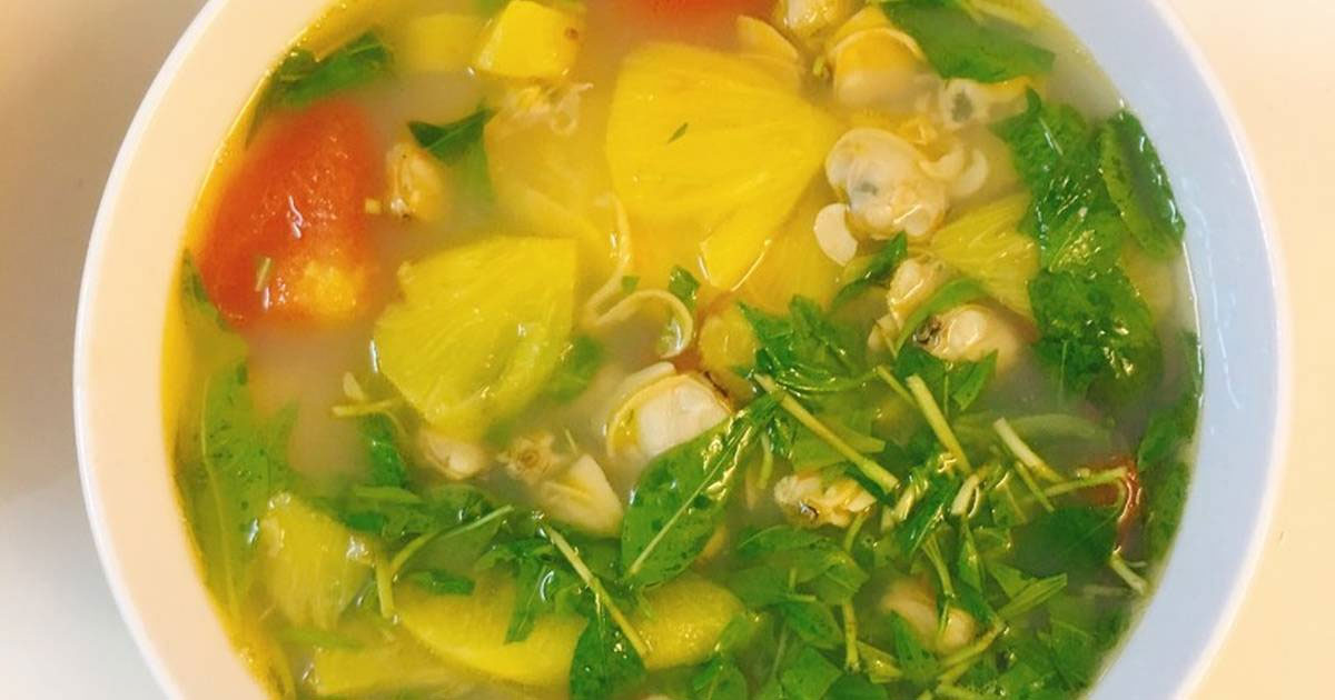 Cách nấu canh ngao dứa