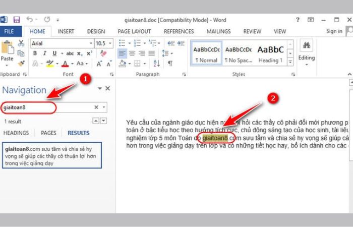 Cách thay thế từ trong Word