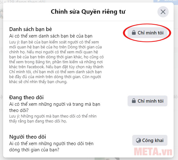 Cách ẩn danh sách bạn bè trên Facebook cho máy tính