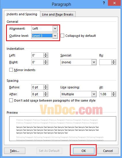 Tạo cây thư mục trong Word