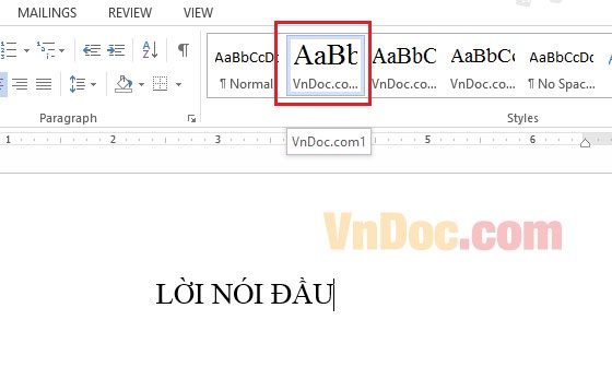 Tạo cây thư mục trong Word
