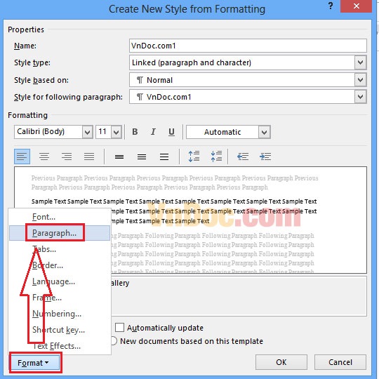 Tạo cây thư mục trong Word