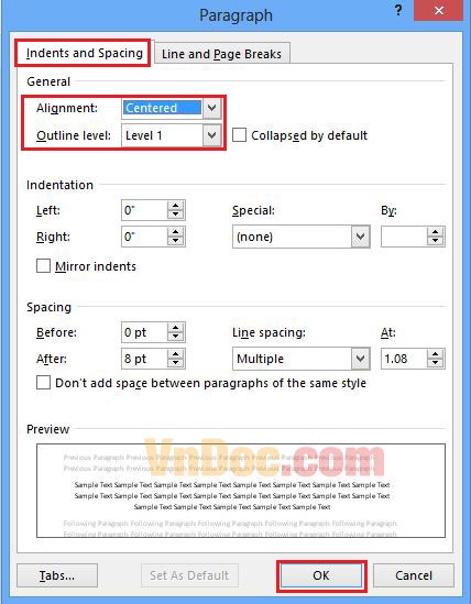 Tạo cây thư mục trong Word