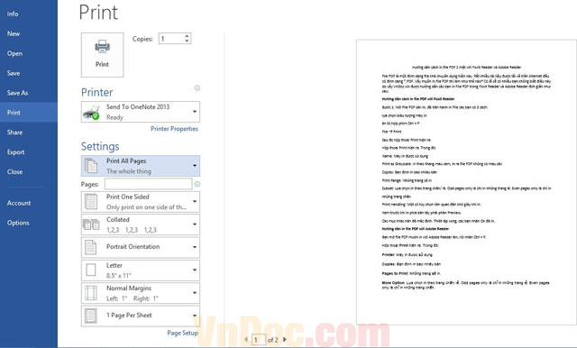 Hướng dẫn cách in văn bản trong Word 2013, 2010, 2007, 2003 In văn bản trong word