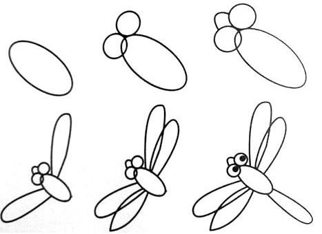 Cách vẽ con chuồn chuồn đơn giản 