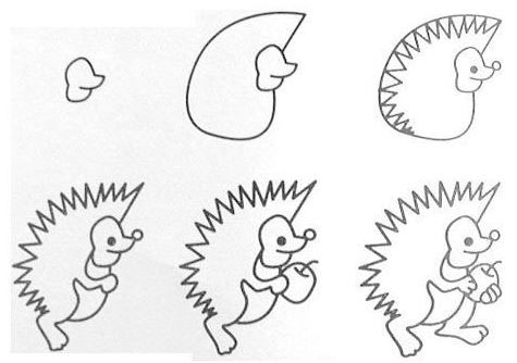 Cách vẽ con nhím đơn giản 