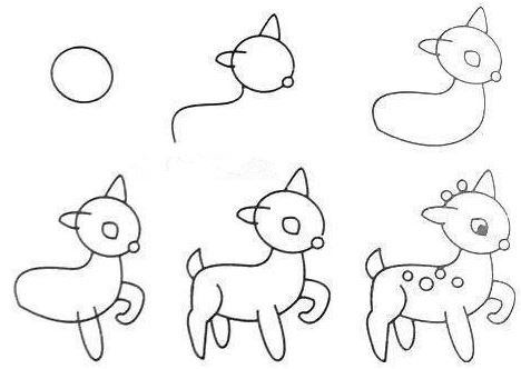 Cách vẽ con hươu đơn giản 