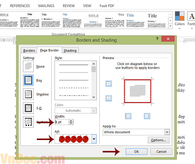 Cách tạo đường viền nghệ thuật  Tạo khung, viền, boder trong văn bản Word 2013