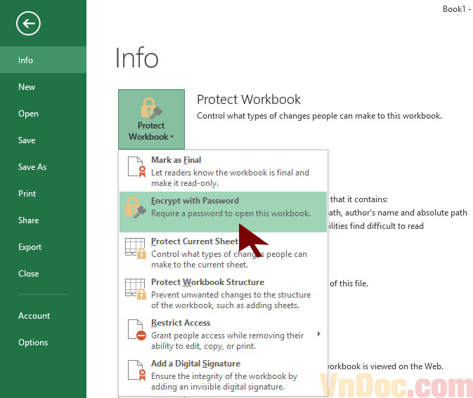 Hướng dẫn cài đặt mật khẩu, password cho file Excel Cách cài đặt mật khẩu cho file Excel