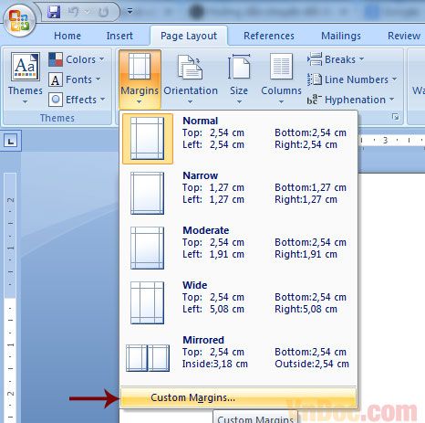 Cách căn chỉnh lề trong word