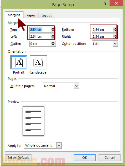 hướng dẫn địn dạng lề cho tài liệu word