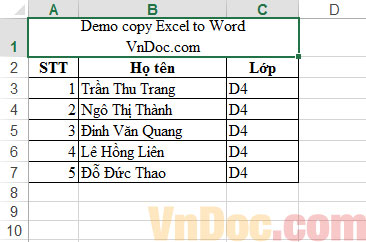 Cách copy file Excel sang file Word không bị lỗi font Chuyển file excel sang file word