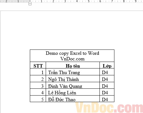 Chỉ bằng vài thao tác đơn giản bạn đã copy file Excel sang Word rồi đấy Cách copy file Excel sang word