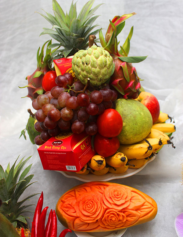 Cách làm mâm ngũ quả trung thu Cách bày mâm cỗ trung thu đẹp mắt