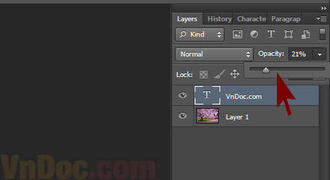 Giảm Opacity để đoạn chữ của bạn trông đẹp hơn Cách viết text trong Photoshop