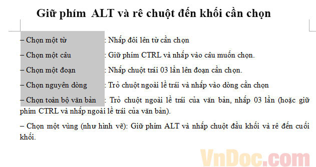 Mẹo bôi đen văn bản cực độc